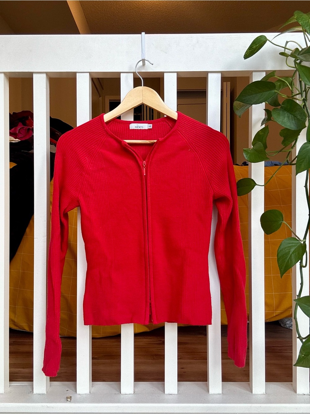 Ricki’s Bright Red Ribbed Zip Cardigan